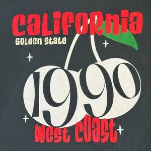 VTG Recycled Threads California 1990‎ Cherry Graphic Tshirt XL retro sustainable